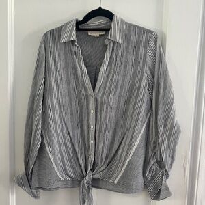 Lovestitch Tie Front Button Top